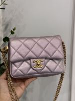 Chanel flapbag vip tím ánh ngọc trai 8373
